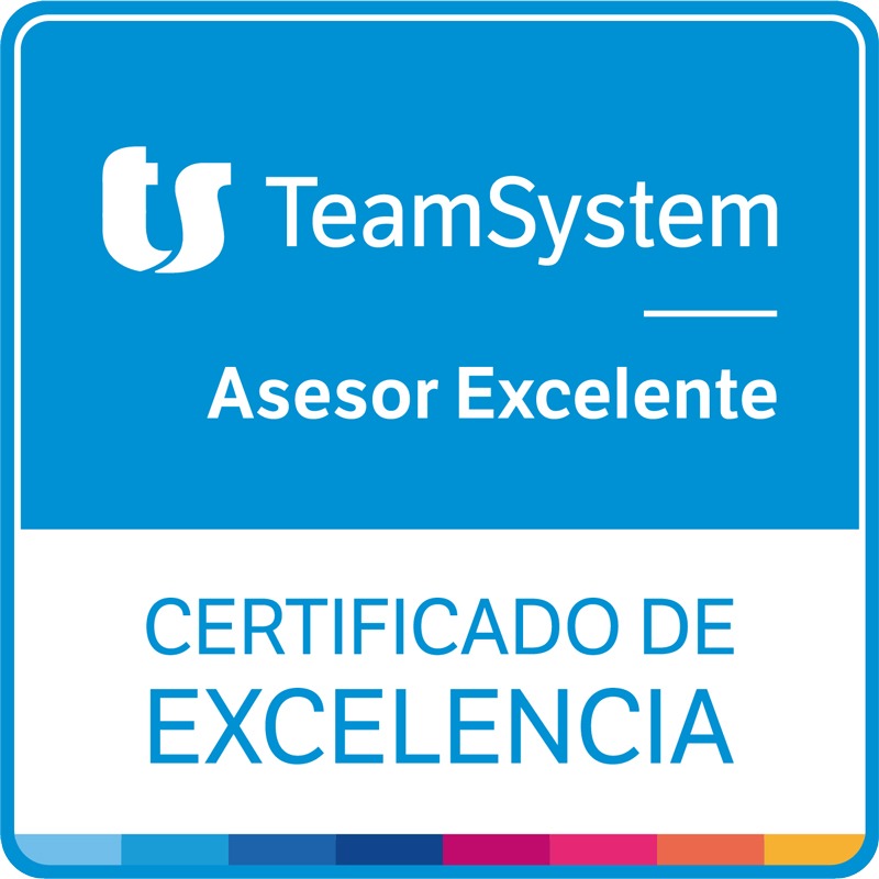Certificado TeamSystem Asesor Excelente